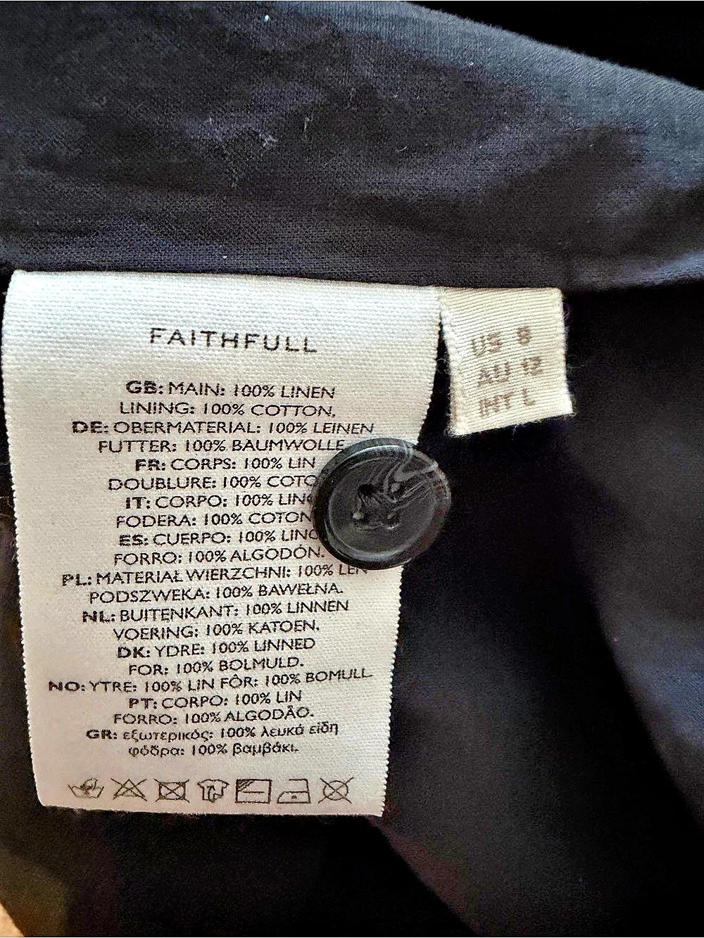 Faithfull the Brand Jaques Mini Dress Black Small - Picture 6 of 8